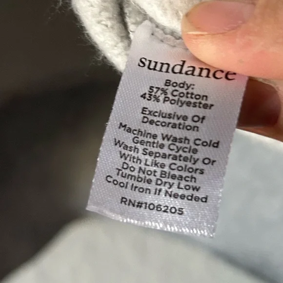 Sundance Heartsong Heart Embroidery Terry Knit Hoodie Sweatshirt XXL Cotton - Picture 4 of 10